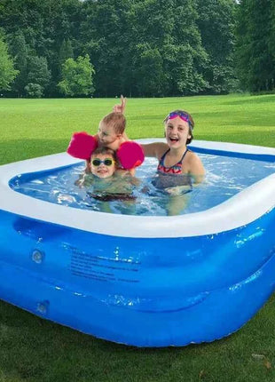 Piscina Gonfiabile in PVC Spesso, Pieghevole, Portatile, Grande per Famiglie, Giardino, Bambini e Adulti, con Scivolo, Accessori per Piscina