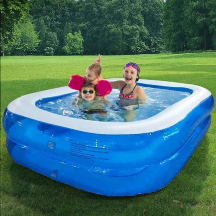 Piscina Gonfiabile in PVC Spesso, Pieghevole, Portatile, Grande per Famiglie, Giardino, Bambini e Adulti, con Scivolo, Accessori per Piscina