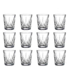 Set Bicchieri in Vetro Inciso 50ml con Rilievi per Spirits Tè e Acqua - 2/4/6/8/12 Pezzi