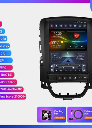 9.7" Hizpo CarPlay Android Car Radio for Opel Astra J Buick Verano 2009 - 2015 Tesla Style Screen GPS DSP 360CAM  Snapdragon6115