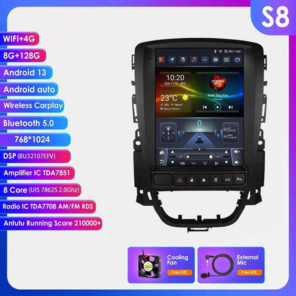 9.7" Hizpo CarPlay Android Car Radio for Opel Astra J Buick Verano 2009 - 2015 Tesla Style Screen GPS DSP 360CAM  Snapdragon6115