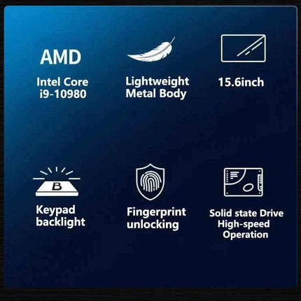 LENO Laptop 15.6" con Intel Core i9 10980HK, Windows 11 Pro, 32GB RAM, SSD da 512GB/1TB/2TB, Notebook Portatile per Ufficio e Studio