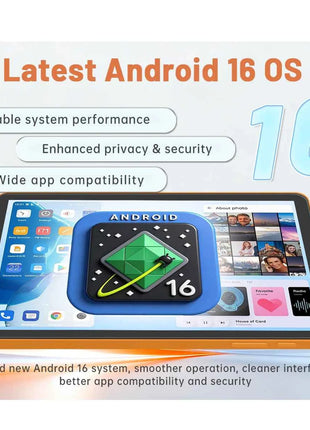 ANRY Tablet Android 16 da 8,68 Pollici con Chiamate 4G, Processore Octa Core T616, 16GB RAM, 64GB ROM, Batteria 5000mAh, WiFi, GPS, Tablet PC 2026 con Slot SD e SIM