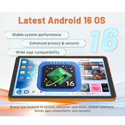 ANRY Tablet Android 16 da 8,68 Pollici con Chiamate 4G, Processore Octa Core T616, 16GB RAM, 64GB ROM, Batteria 5000mAh, WiFi, GPS, Tablet PC 2026 con Slot SD e SIM