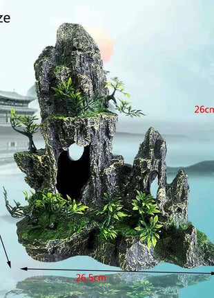 Resin Aquarium Rockery Mountain Decoration Artificial View Rock Cave Stone Tree Fish Tank Ornament Aquarium Decor Home New