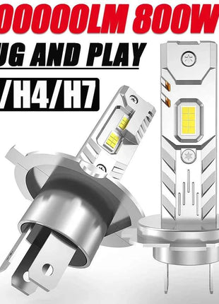 H7 H4 H1 LED Lights for Car Headlight Bulb 1000000LM Mini Wireless Auto Lamp +800% Bright Spotlights Automobile Headlamp 12V 24V