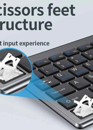 Jomaa Slim Rechargeable Bluetooth Keyboard and Mouse Set for Laptop Computer 2.4G USB Wireless Keyboard and Mouse Combo