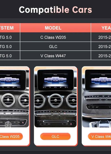 Linux Multimedia Screen Wireless CarPlay Android Auto for Mercedes-Benz W205 W176 GLC A C V Class W447 CLA GLA 2015-2018 NTG5.0