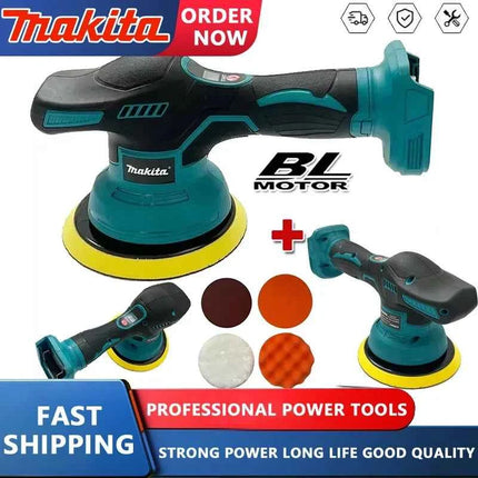 Makita Cordless Electric Polisher 8 Speeds Digital Display Car Waxing Polishing Machine for 18V Lithium Battery Auto Detailing