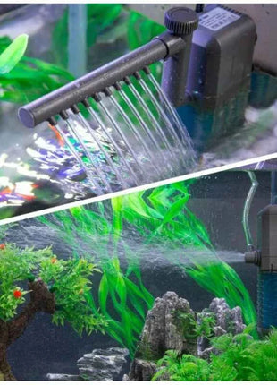 3-IN-1 Aquarium Internal Filter Pump Silent Wave-Maker Submersible Fish Tank Filters Air Oxygen Aerator for Saltwater Freshwater