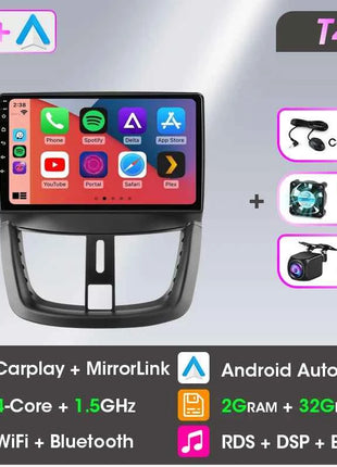 Android Wireless Carplay Car Radio for Peugeot 207 CC 207CC 2006-2015 Multimedia Player 2Din Navigation Stereo Head Unit Auto