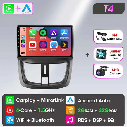 Android Wireless Carplay Car Radio for Peugeot 207 CC 207CC 2006-2015 Multimedia Player 2Din Navigation Stereo Head Unit Auto