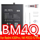 NOHON BM53 BM3L BM4E BM47 Battery For Xiaomi Mi 10T Pro Lite 9T 11T 8 9 10 10S 11 12 12X Max3 Mix 4 2 2S POCO F1 F2 Pro F3 M3 A3