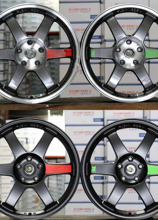 15 16 17 18 19 Doppia ruota sportiva in fusione grigio argento TE37 5x114.3 5x112 ruota in lega per auto passeggeri, adatta per Tesla Toyota