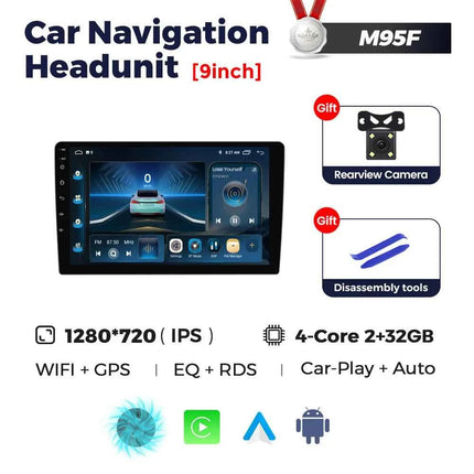 Mekede 9 / 10 inch Car Radio Universal Headunit 8G+256G TDA7851 Android 14 Navigation GPS Intelligent Systems Wireless Carplay