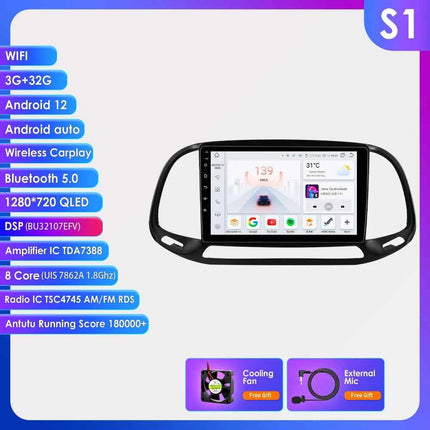 Hizpo AI Voice Autoradio Radio For Fiat Doblo 2015 - 2019 4G Car Multimedia GPS 2din Wireless CarPlay Android Auto Navigation BT