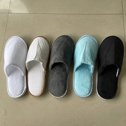 5 paia/lotto uomo donna usa e getta hotel pantofole per gli ospiti scivoli in cotone casa viaggio SPA pantofola ospitalità economici indoor slip-on