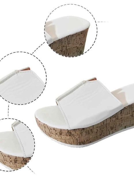 Pantofole con zeppa Scarpe estive per donna Scarpe da spiaggia open toe in pelle Pantofole con plateau Scarpe basse da donna Sandalias De Mujer Verano 2024