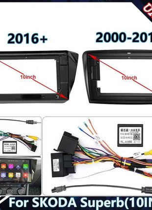 Telaio autoradio per Skoda Superb2000-2016 10.1 pollici pannello Stereo cablaggio adattatore cavo di alimentazione supporto Decoder Canbus