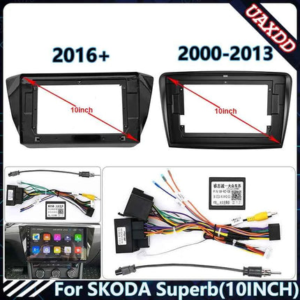 Telaio autoradio per Skoda Superb2000-2016 10.1 pollici pannello Stereo cablaggio adattatore cavo di alimentazione supporto Decoder Canbus