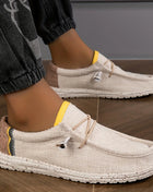 Men's Loafers Canvas Casual Shoes Breathable Comfortable Driving Shoes Vulcanized Flats Men's Walking Shoes