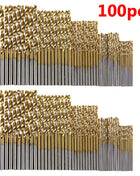 100/50Pcs HSS Titanium Coated Drill Bit Set