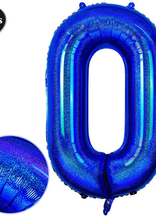 Palloncino laser blu da 40 pollici digitale 0123456789 Palloncino a elio foil Ragazzi Ragazze Compleanno Decorazioni per feste blu Palloncino Bluey