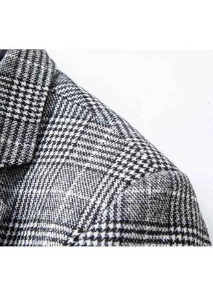 Blazer Uomo Slim Fit a Quadri - Stile British Cerimonia 2025