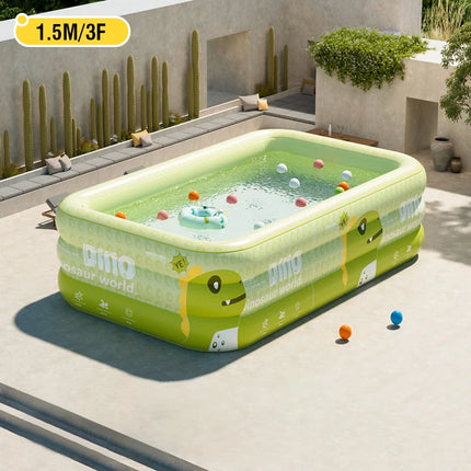 Piscina Gonfiabile 1.5-2.6M per Bambini e Adulti, Grande Piscina Familiare in PVC per Feste, Giocattoli da Esterno per Bambini, Piscina Estiva Rinforzata
