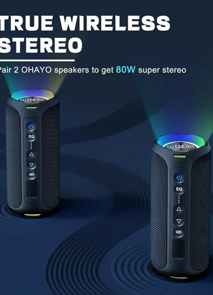 Altoparlante Bluetooth portatile Ortizan X8 Pro, suono potente da 40 W e bassi migliorati, impermeabile IPX7, accoppiamento TWS, luci RGB, ingresso TF/AUX, altoparlanti wireless Bluetooth 5.3 per casa, esterni