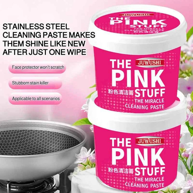 JMY Pink Cleaning Paste Multi-functional Stain Remover Degreaser for Kitchen Cookware Oven Home Cleaning Supplies Safe Effective