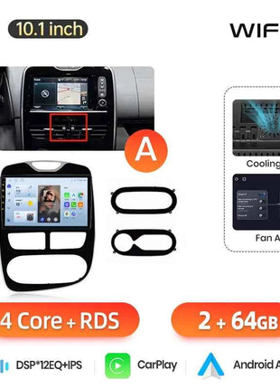 AWESAFE 10" Android Radio For Renault Clio 4 2012-2019 Wireless CarPlay GPS Navigation 4G CAN-BUS Plug and Play Autoradio DSP BT