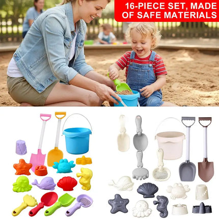 Set di giocattoli da spiaggia per bambini, in plastica resistente, set di giochi estivi per piscina e spiaggia, strumenti per giocare sulla sabbia all'aperto per ragazzi e ragazze, giocattolo da spiaggia