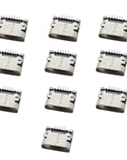 10 Pieces Micro USB 5 Pin Connector, SMD SMT Charging Port for Android Phones, Data and Charging Socket, DIY Repair Adapter