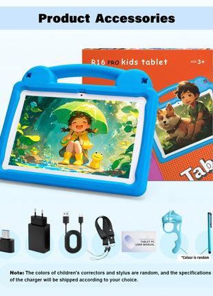 ANRY R16Pro Kids Tablet 10 Inch Android 15, 8GB (4+4GB) 64GB ROM, Dual Camera, Educational Tablet, Gift for Kids