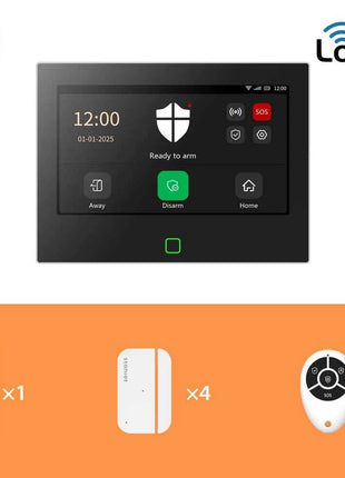 Staniot 7inch Lora Protection Kit WiFi 4G Tuya Smart Home Alarm System with 5000mAh Battery 500M Distance Works with Alexa