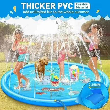Tappetino da gioco gonfiabile Splash per cani nel cortile, Splash Pad per ragazze dei ragazzi, piscina con irrigatore estivo per giocattoli d'acqua all'aperto