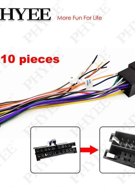 Adattatore per cablaggio da 10 pezzi a 20 Pin a ISO connettore a spina a 20 Pin cavo universale per autoradio Aftermarket