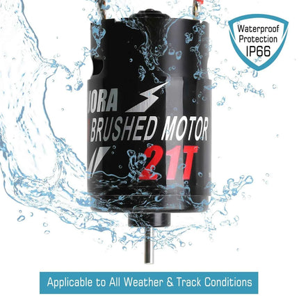 INJORA 550 Brushed Motor Waterproof 12T 21T 29T 35T 55T for 1:10 RC Crawler Axial SCX10 AXI03007 JL 90046 Slash TRX4 TRX6
