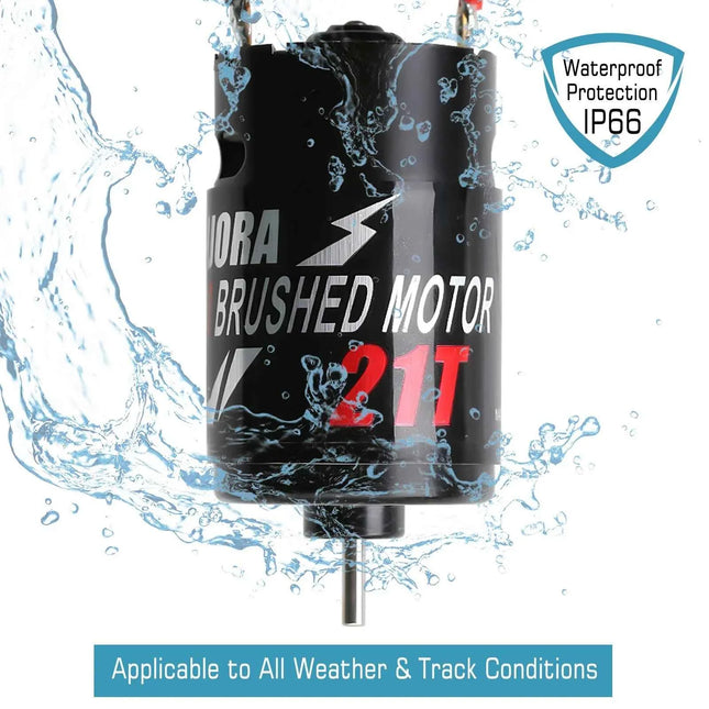 INJORA 550 Brushed Motor Waterproof 12T 21T 29T 35T 55T for 1:10 RC Crawler Axial SCX10 AXI03007 JL 90046 Slash TRX4 TRX6