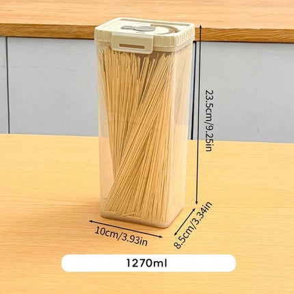 WORTHBUY Pasta Storage Box With Handle Moisture-Proof Plastic Noodles Sealed Can Spaghetti Storage Container Kitchen Organizer