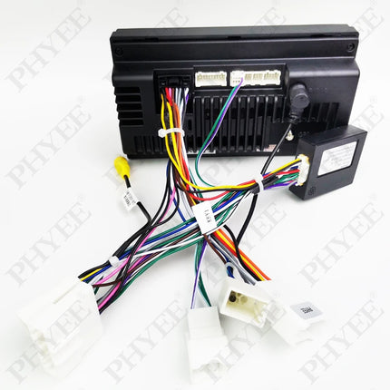 Adattatore per cablaggio CAN Bus Decodificatore Cruscotto Telaio del pannello per Toyota Yaris dal 2016 al 2018, per 2 DIN 9 "16 Pin Android Radio