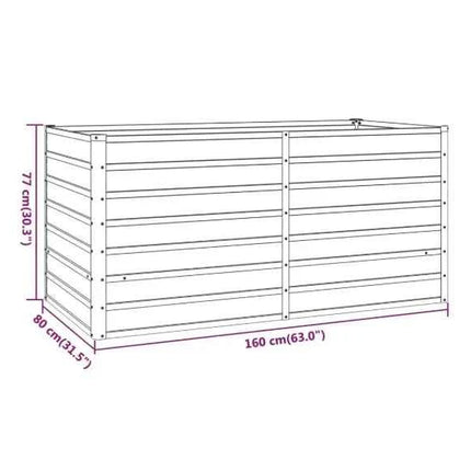Garden flower box, 320x80x77 cm steel frame, villa courtyard combined planting trough, outdoor anti-corrosion planting box