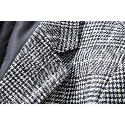 Blazer Uomo Slim Fit a Quadri - Stile British Cerimonia 2025