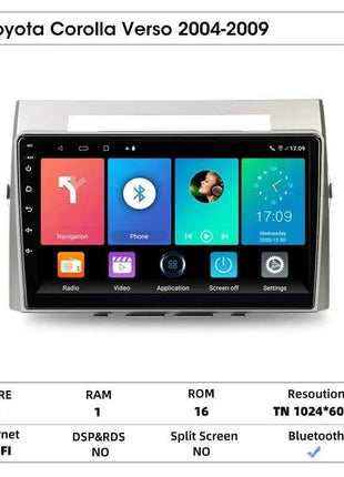 Srnubi Android Car Radio for Toyota Corolla Verso 2004-2009 Carplay Android auto 2Din Multimedia Player Autoradio Navigatore GPS