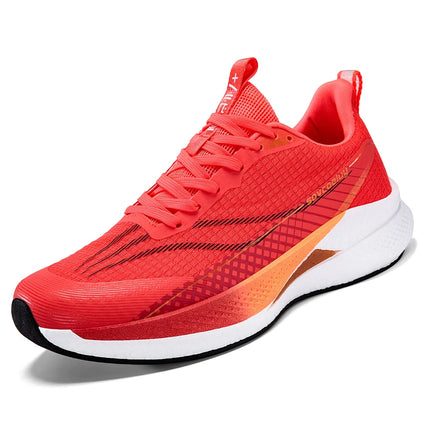 Scarpe sportive da uomo traspiranti con lacci, comode per il fitness quotidiano, scarpe da jogging elastiche, specializzate per l'allenamento all'aperto.