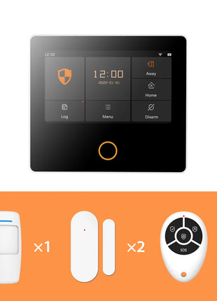 Staniot WiFi SecPanel 5 sistema di allarme domestico Wireless Tuya Smart 4.3 "Kit di sicurezza Touch Screen sirena integrata APP telecomando,Batteria integrata da 1500 mAh, supporto per Alexa