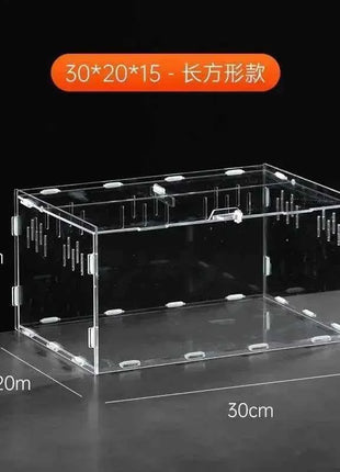 Transparent Acrylic Reptile Terrarium Habitat Box Nano Arboreal Tarantula Enclosure Spider Scorpion Bearded Dragon Habitat