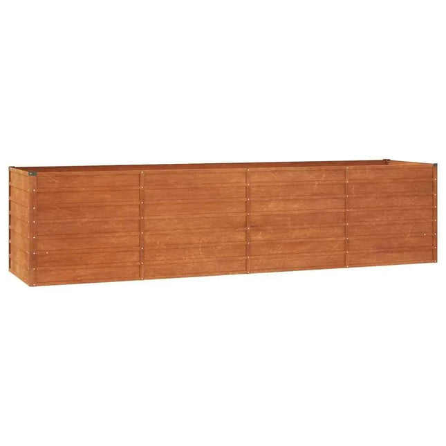 Garden flower box, 320x80x77 cm steel frame, villa courtyard combined planting trough, outdoor anti-corrosion planting box