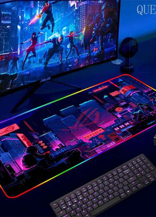 Cartoon Asus Deskmat Mouse Pad Gaming LED Mouse Mat 900x400 Mousemats Table Pads PC Office Desk Mat RGB Keyboard Mats XXL